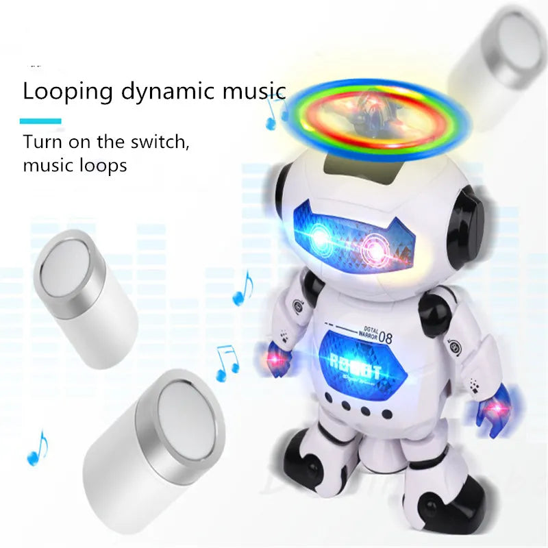 Robô de Brinquedo Dançarino Giratório com Luzes LED